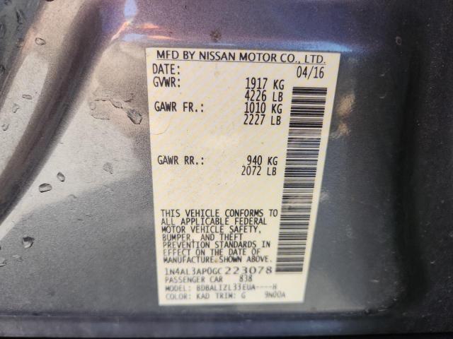 1N4AL3AP0GC223078 - 2016 NISSAN ALTIMA 2.5 灰色 照片 12