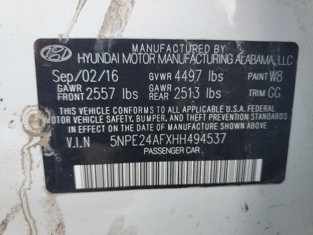 5NPE24AFXHH494537 - 2017 HYUNDAI SONATA SE თეთრი ფოტო 13