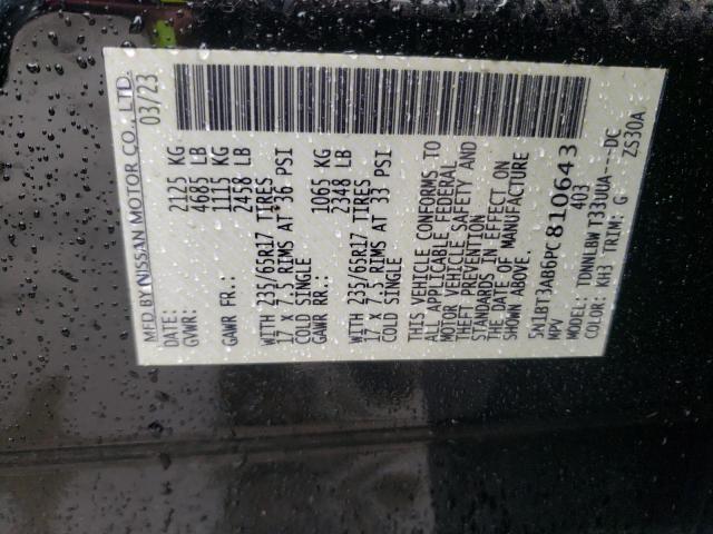 5N1BT3AB6PC810643 - 2023 NISSAN ROGUE S BLACK photo 13