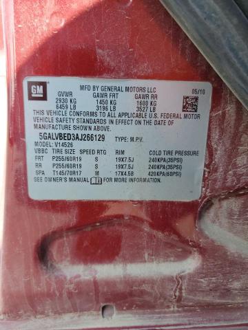 5GALVBED3AJ266129 - 2010 BUICK ENCLAVE CXL MAROON photo 14