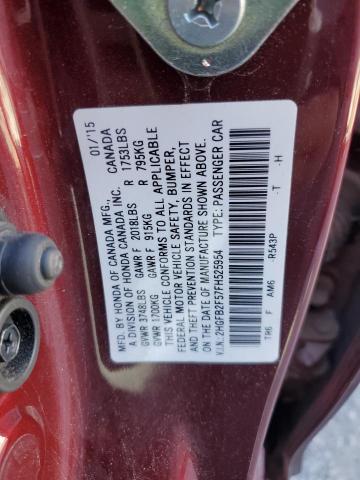 2HGFB2F57FH525954 - 2015 HONDA CIVIC LX MAROON photo 12