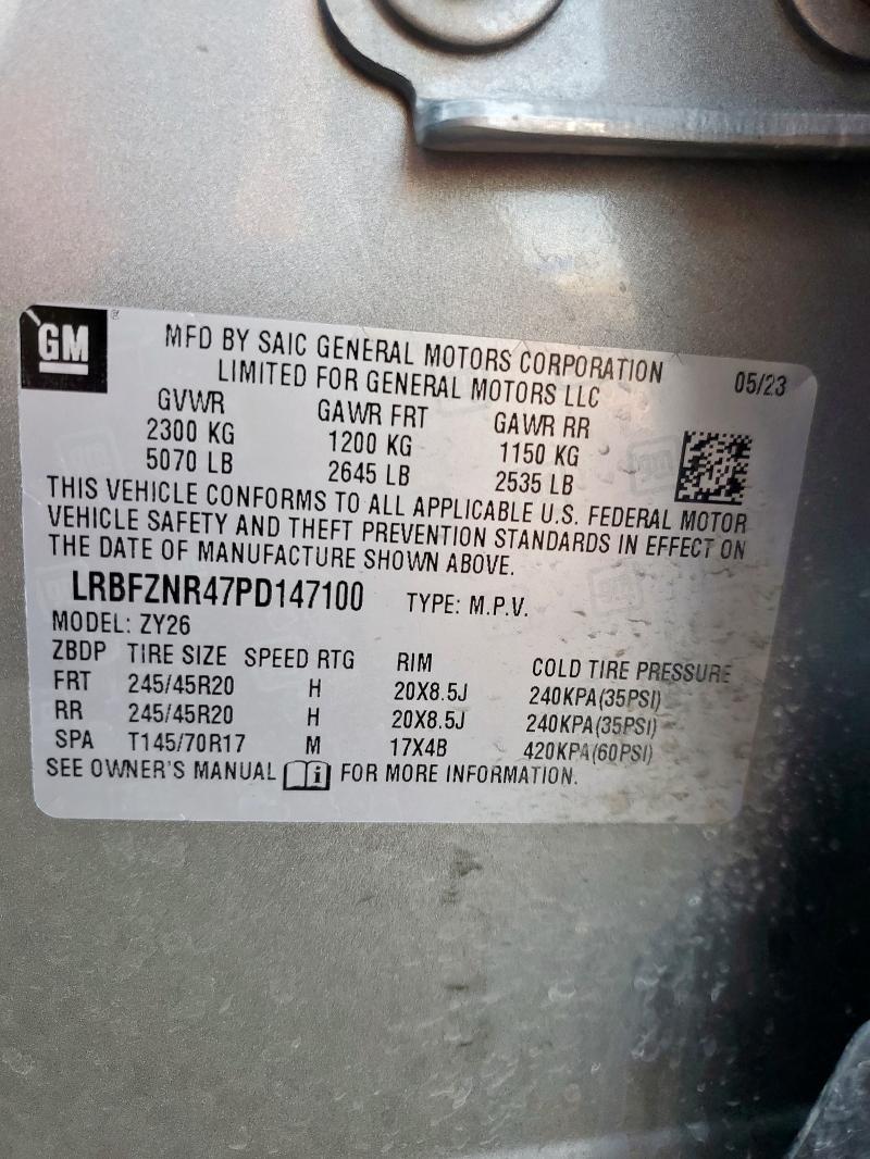 LRBFZNR47PD147100 - 2023 BUICK ENVISION ESSENCE Մոխրագույն լուսանկար 12