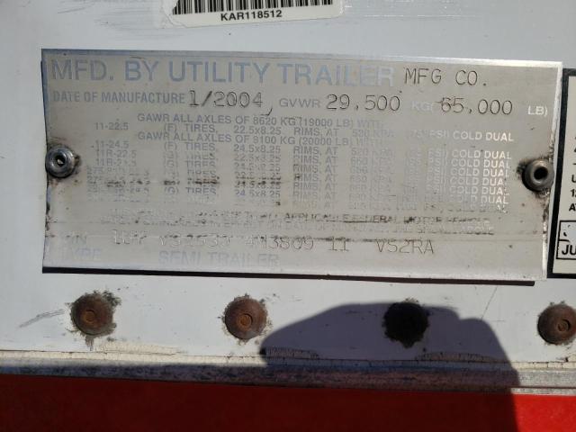 1UYVS25304M380911 - 2004 UTILITY TRAILER WHITE photo 10