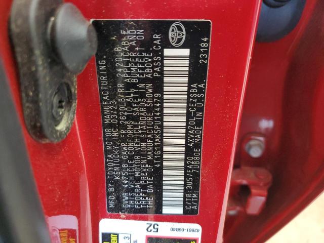 4T1G11AK5PU144479 - 2023 TOYOTA CAMRY SE NIGHT SHADE RED photo 12