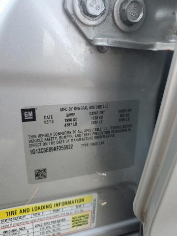 1G1ZC5E09AF255922 - 2010 CHEVROLET MALIBU 1LT GRAY photo 12