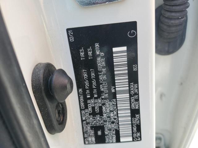 JTEFU5JR7M5241454 - 2021 TOYOTA 4RUNNER SR5 白色 照片 13