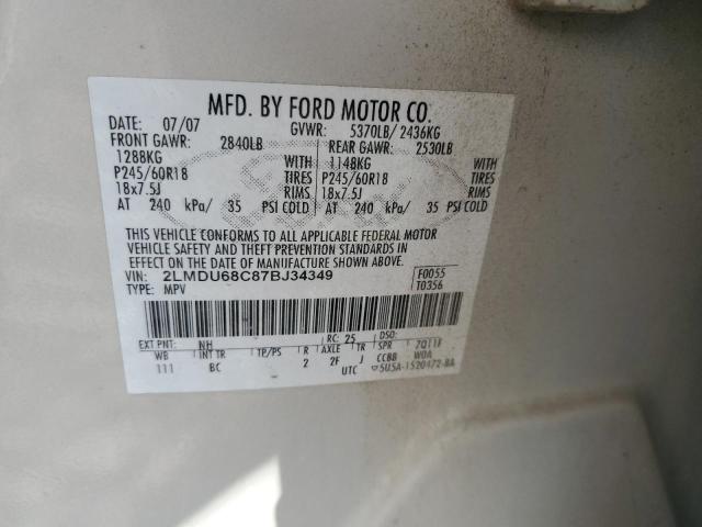 2LMDU68C87BJ34349 - 2007 LINCOLN MKX CREAM photo 13