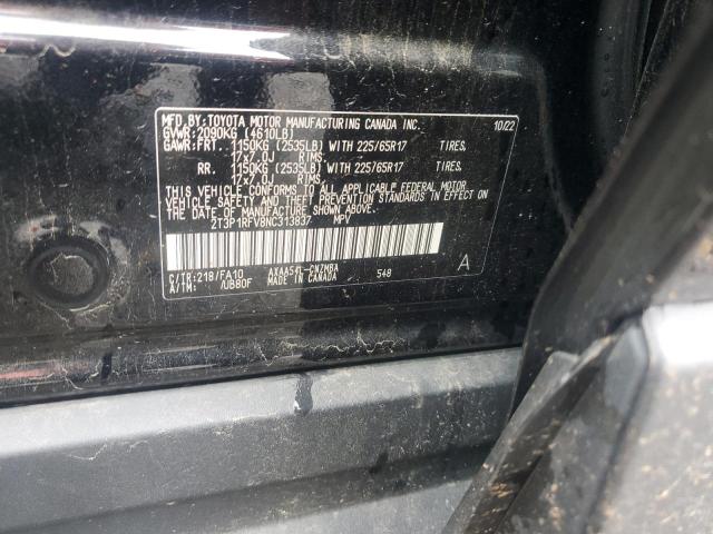 2T3P1RFV8NC313837 - 2022 TOYOTA RAV4 XLE BLACK photo 13