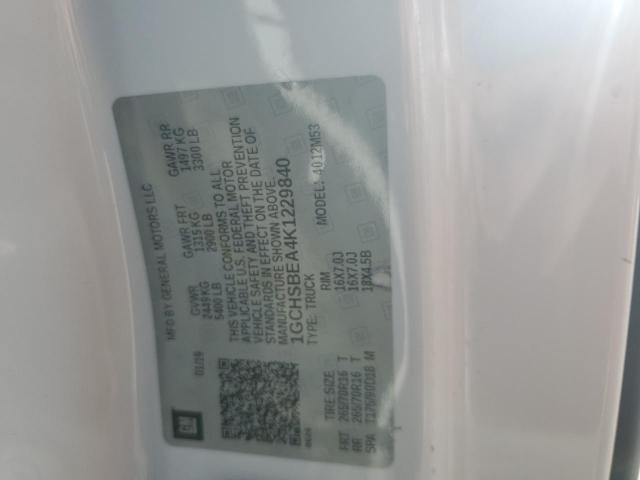 1GCHSBEA4K1229840 - 2019 CHEVROLET COLORADO WHITE photo 12