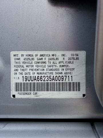 19UUA66235A009711 - 2005 ACURA TL SILVER photo 12