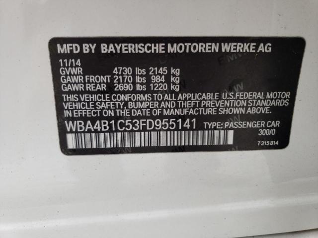 WBA4B1C53FD955141 - 2015 BMW 435 I GRAN COUPE WHITE photo 12