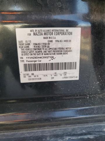 1YVHZ8DH4C5M27108 - 2012 MAZDA 6 I 黑色 照片 12