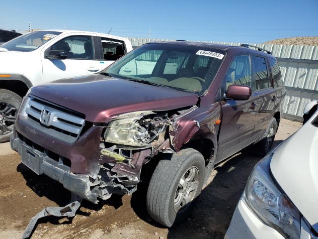 2HKYF18637H500358 - 2007 HONDA PILOT EXL PURPLE photo 1