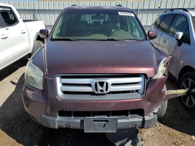 2HKYF18637H500358 - 2007 HONDA PILOT EXL PURPLE photo 5