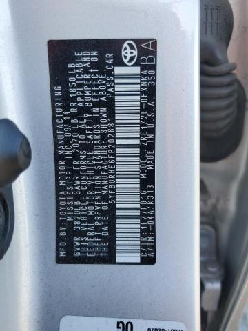 5YFBURHE6FP202681 - 2015 TOYOTA COROLLA L SILVER photo 12