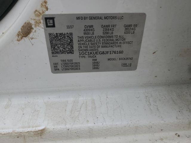 1GC1KUEG8JF176160 - 2018 CHEVROLET SILVERADO K2500 HEAVY DUTY WHITE photo 12
