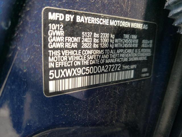 5UXWX9C50D0A27272 - 2013 BMW X3 XDRIVE28I BLUE photo 14