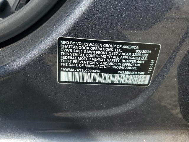 1VWMA7A33LC020498 - 2020 VOLKSWAGEN PASSAT R-LINE Boz foto 12