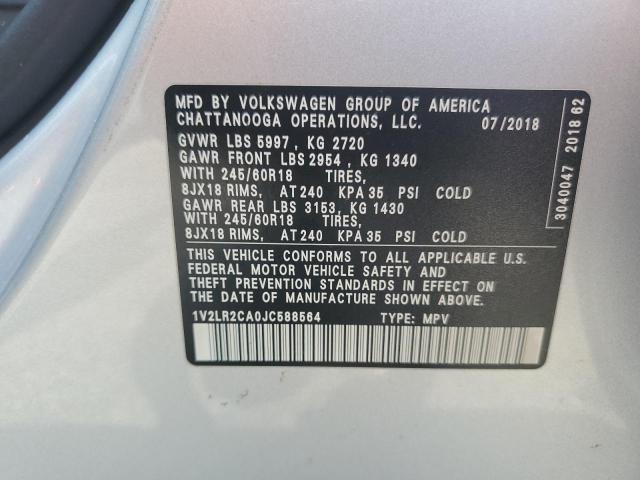 1V2LR2CA0JC588564 - 2018 VOLKSWAGEN ATLAS SE 银色 照片 13