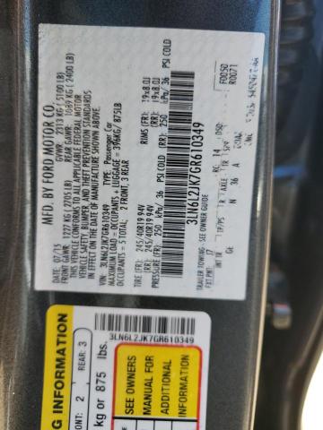 3LN6L2JK7GR610349 - 2016 LINCOLN MKZ GRAY photo 12