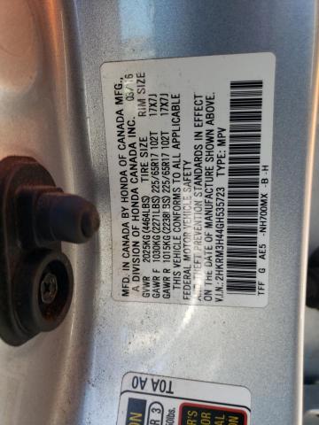 2HKRM3H44GH535723 - 2016 HONDA CR-V SE SILVER photo 12