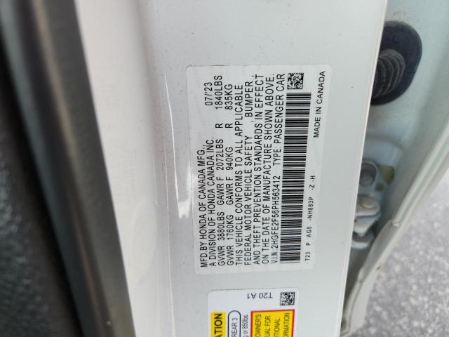 2HGFE2F56PH563412 - 2023 HONDA CIVIC SPORT Білий фото 13