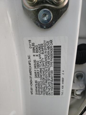 1HGCV2F39JA017355 - 2018 HONDA ACCORD SPORT أبيض صورة 12