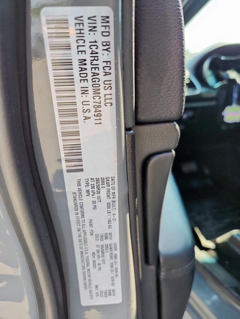 1C4RJEAG0MC784911 - 2021 JEEP GRAND CHER LAREDO GRAY photo 14