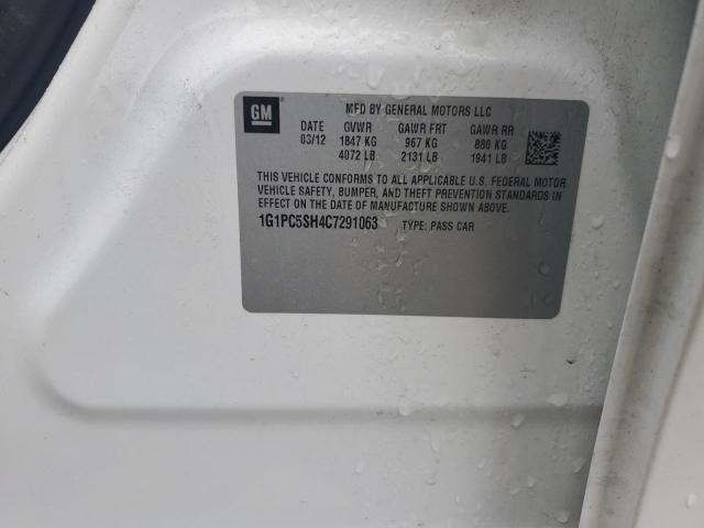 1G1PC5SH4C7291063 - 2012 CHEVROLET CRUZE LS WHITE photo 13