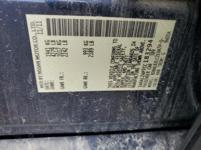 1N4AL2AP7CC183294 - 2012 NISSAN ALTIMA BASE Mavi foto 12