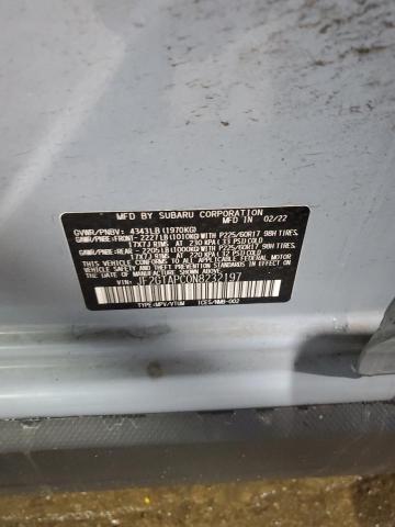 JF2GTAPC0N8232197 - 2022 SUBARU CROSSTREK PREMIUM ლურჯი ფოტო 12