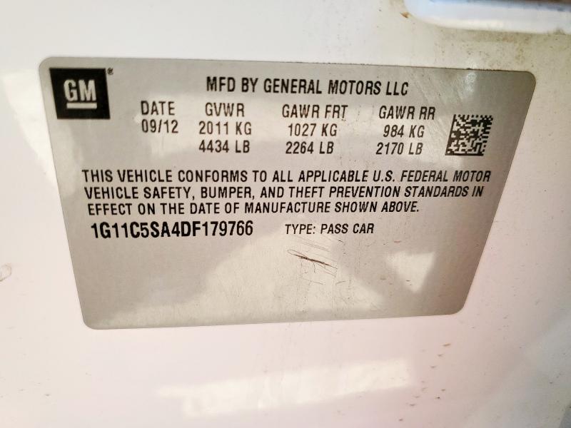 1G11C5SA4DF179766 - 2013 CHEVROLET MALIBU 1LT 白色 照片 12