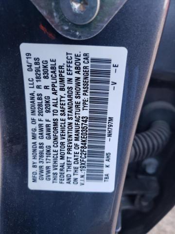 19XFC2F84KE035743 - 2019 HONDA CIVIC SPORT 石墨色 照片 12