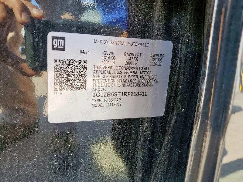 1G1ZB5ST1RF218411 - 2024 CHEVROLET MALIBU LS Қара фото 12