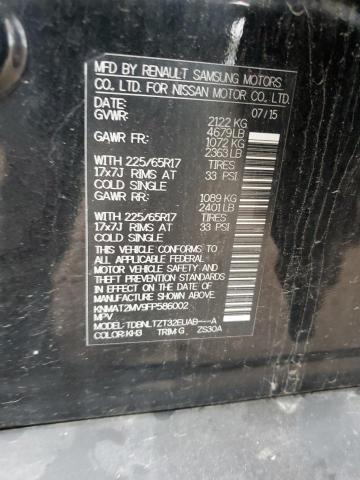 KNMAT2MV9FP586002 - 2015 NISSAN ROGUE S BLACK photo 13