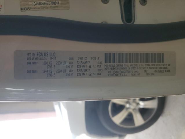 1C4NJCEA4GD760814 - 2016 JEEP COMPASS LATITUDE 白色 照片 14