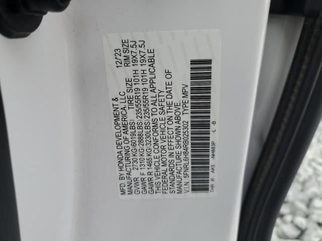 5FNRL6H84RB025302 - 2024 HONDA ODYSSEY TOURING თეთრი ფოტო 13