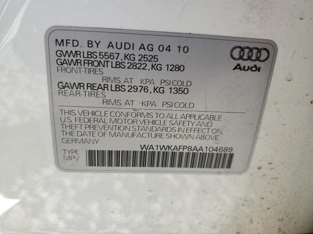 WA1WKAFP8AA104689 - 2010 AUDI Q5 PRESTIGE 白色 照片 13