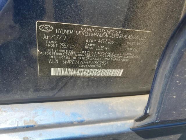 5NPE24AF3KH802851 - 2019 HYUNDAI SONATA SE Blau Foto 12