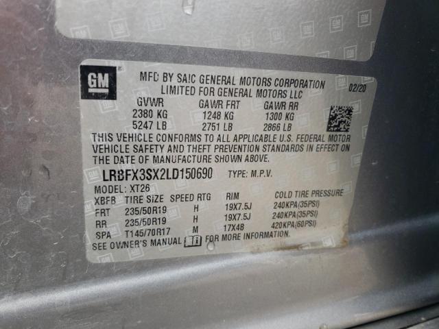 LRBFX3SX2LD150690 - 2020 BUICK ENVISION PREMIUM Grau Foto 14