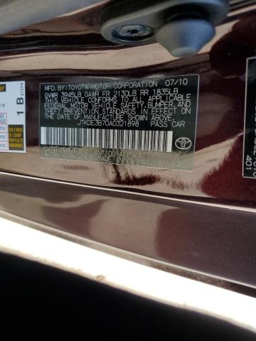 JTKDE3B70A0321898 - 2010 TOYOTA SCION TC მუქწითელი ფოტო 12