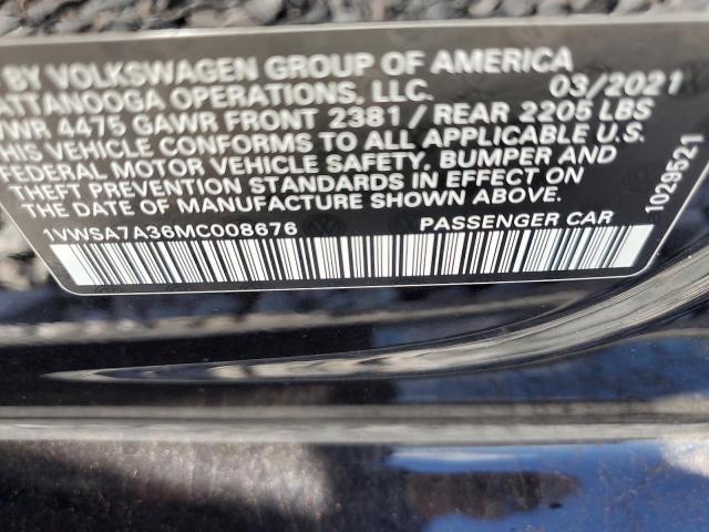 1VWSA7A36MC008676 - 2021 VOLKSWAGEN PASSAT SE BLACK photo 13