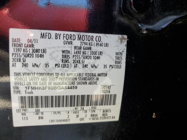 1FMHK8F80BGA54459 - 2011 FORD EXPLORER LIMITED BLACK photo 13