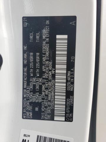 5TDGZRAH8MS054159 - 2021 TOYOTA HIGHLANDER XLE Ağ foto 13