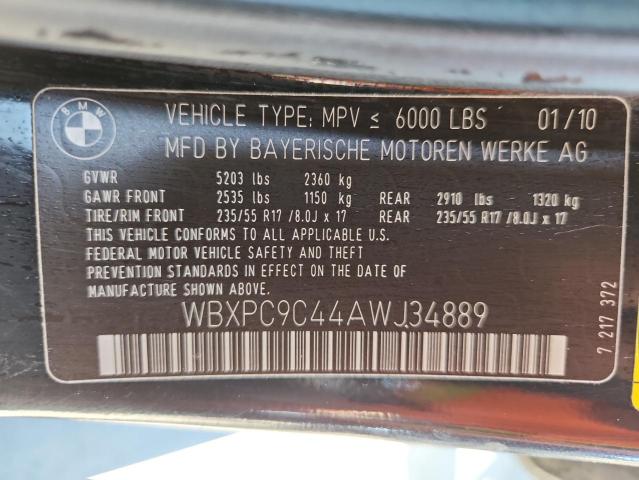 WBXPC9C44AWJ34889 - 2010 BMW X3 XDRIVE30I BLACK photo 13