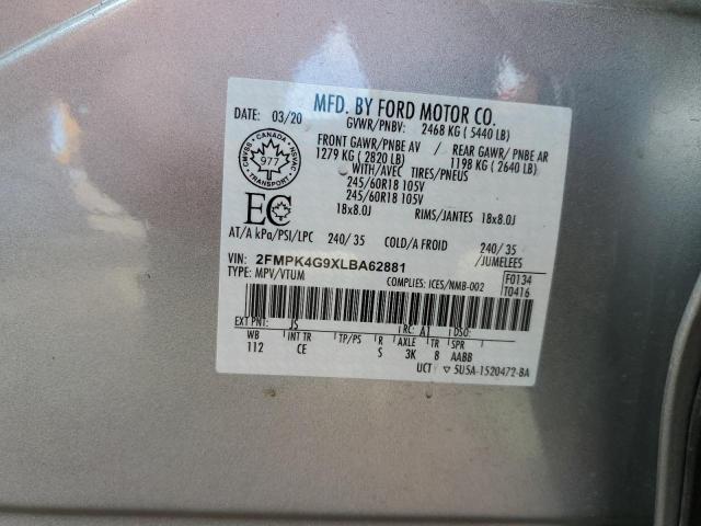 2FMPK4G9XLBA62881 - 2020 FORD EDGE SE GRAY photo 13