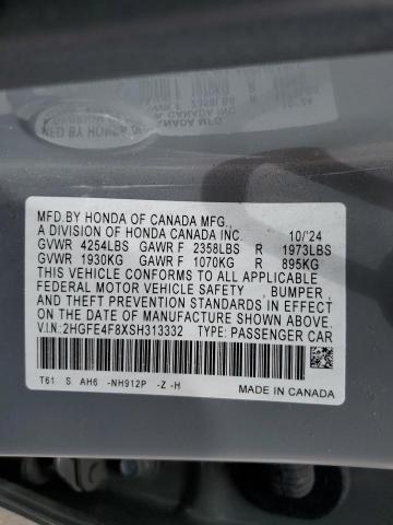 2HGFE4F8XSH313332 - 2025 HONDA CIVIC SPORT 灰色 照片 13