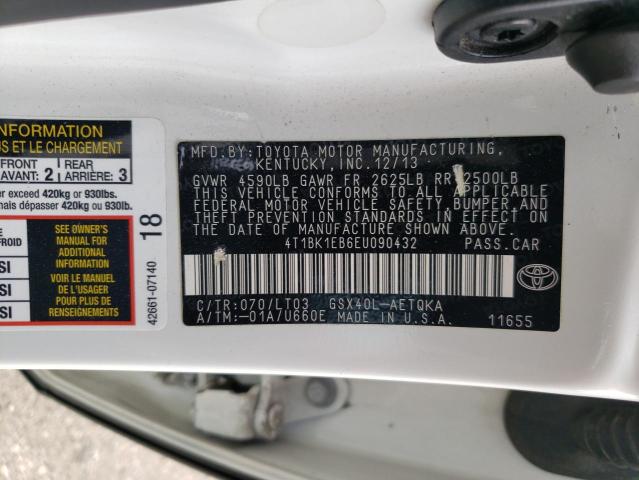 4T1BK1EB6EU090432 - 2014 TOYOTA AVALON BASE 银色 照片 13