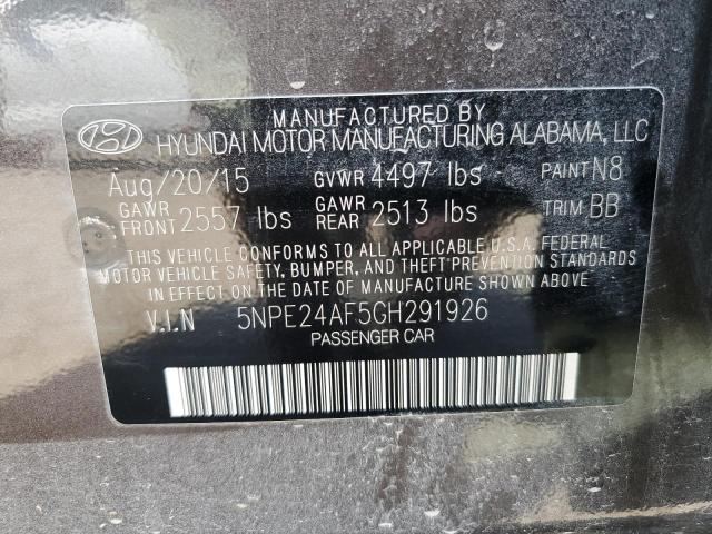 5NPE24AF5GH291926 - 2016 HYUNDAI SONATA SE ყავისფერი ფოტო 12