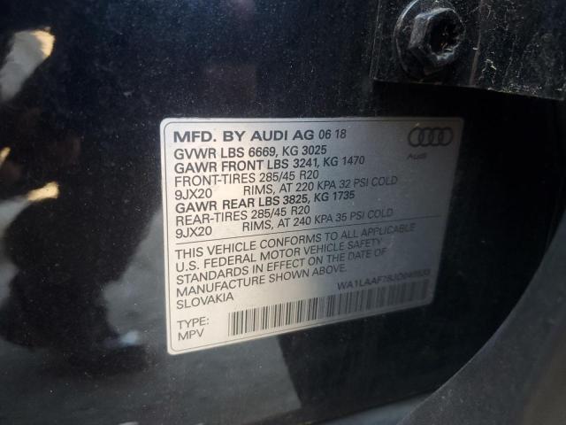 WA1LAAF78JD048533 - 2018 AUDI Q7 PREMIUM PLUS Սև լուսանկար 13